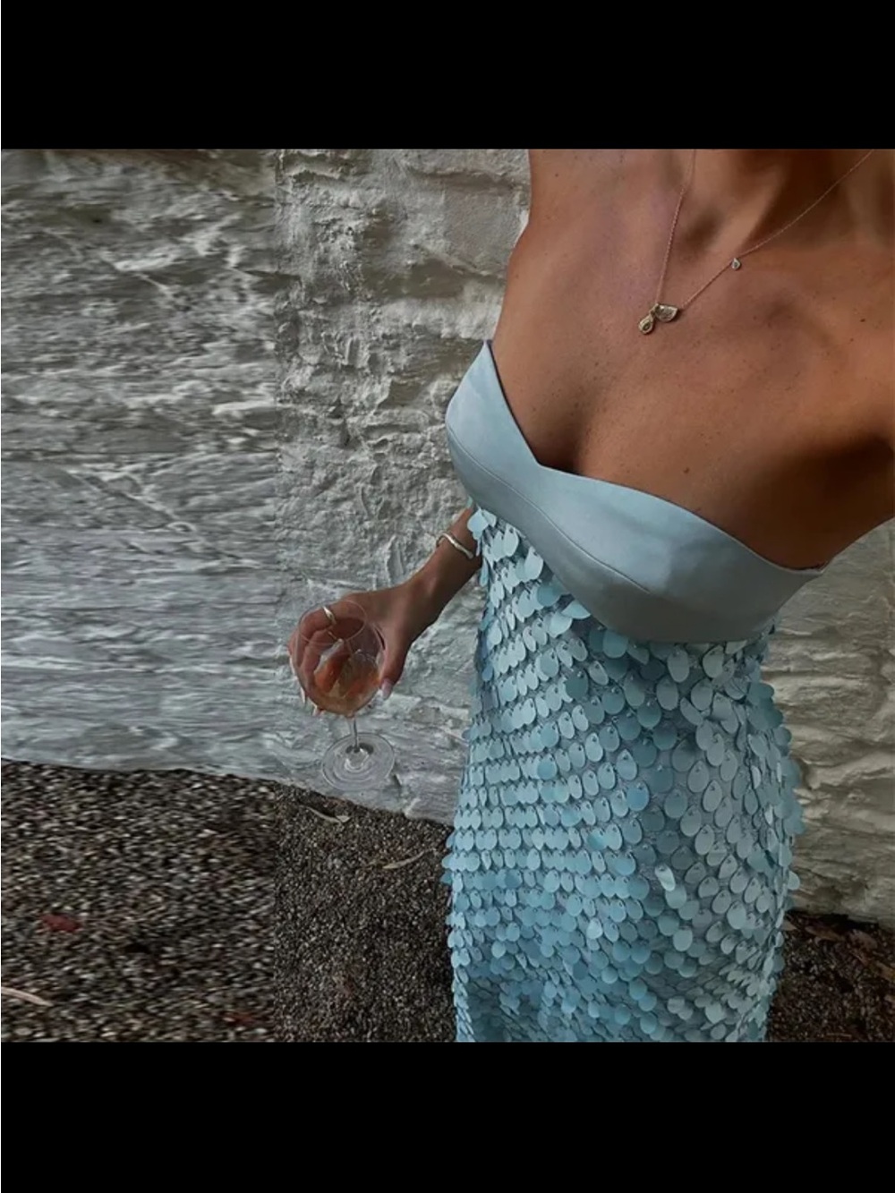 Light Blue Strapless mermaid dress